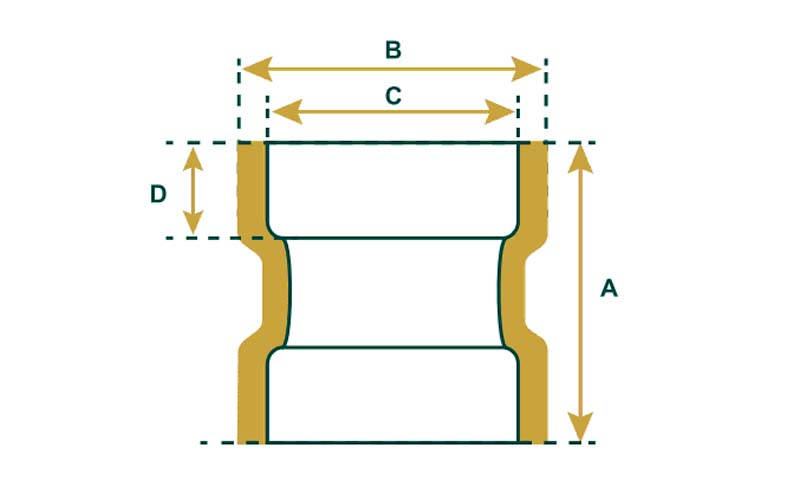90/10 Copper Nickel Socket Weld Coupling Drawing