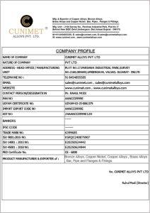 cunimet alloys company profile