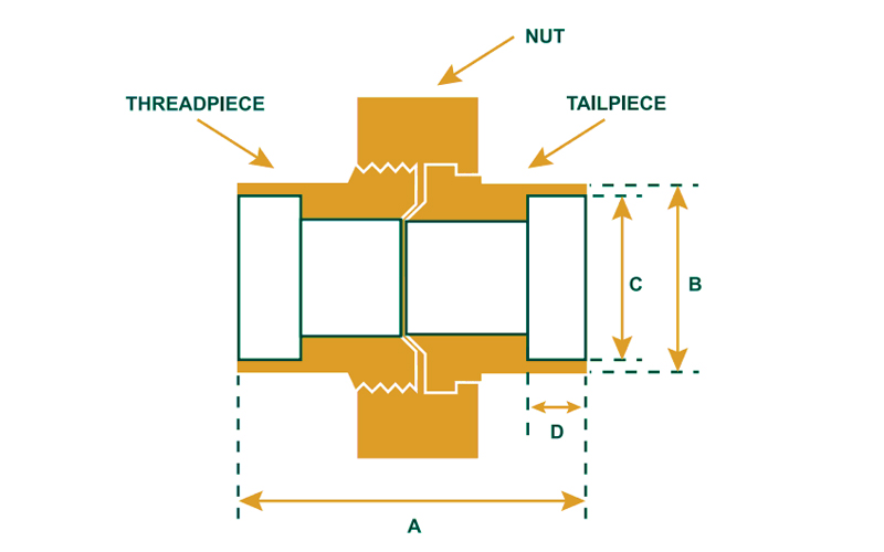 90/10 Copper Nickel Union Assembly Drawing