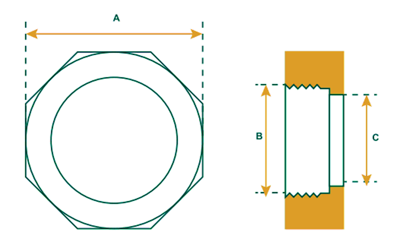 Bronze Union Nut for CuNi 90/10 Union Assembly Drawing